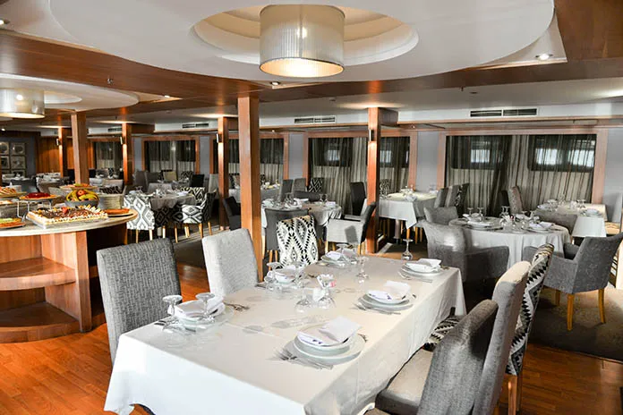 Restaurant aboard the Jamila Nile Cruise Nile cruise